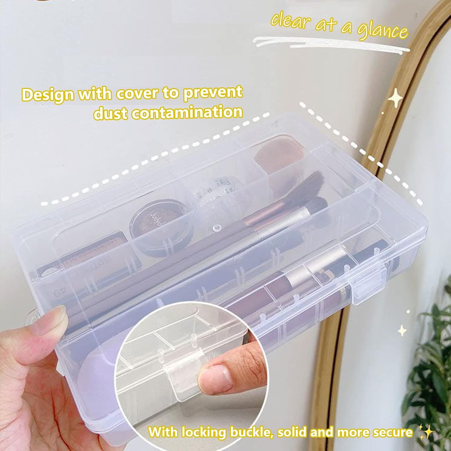 Portable Dustproof Makeup Brush Organizer with Lid