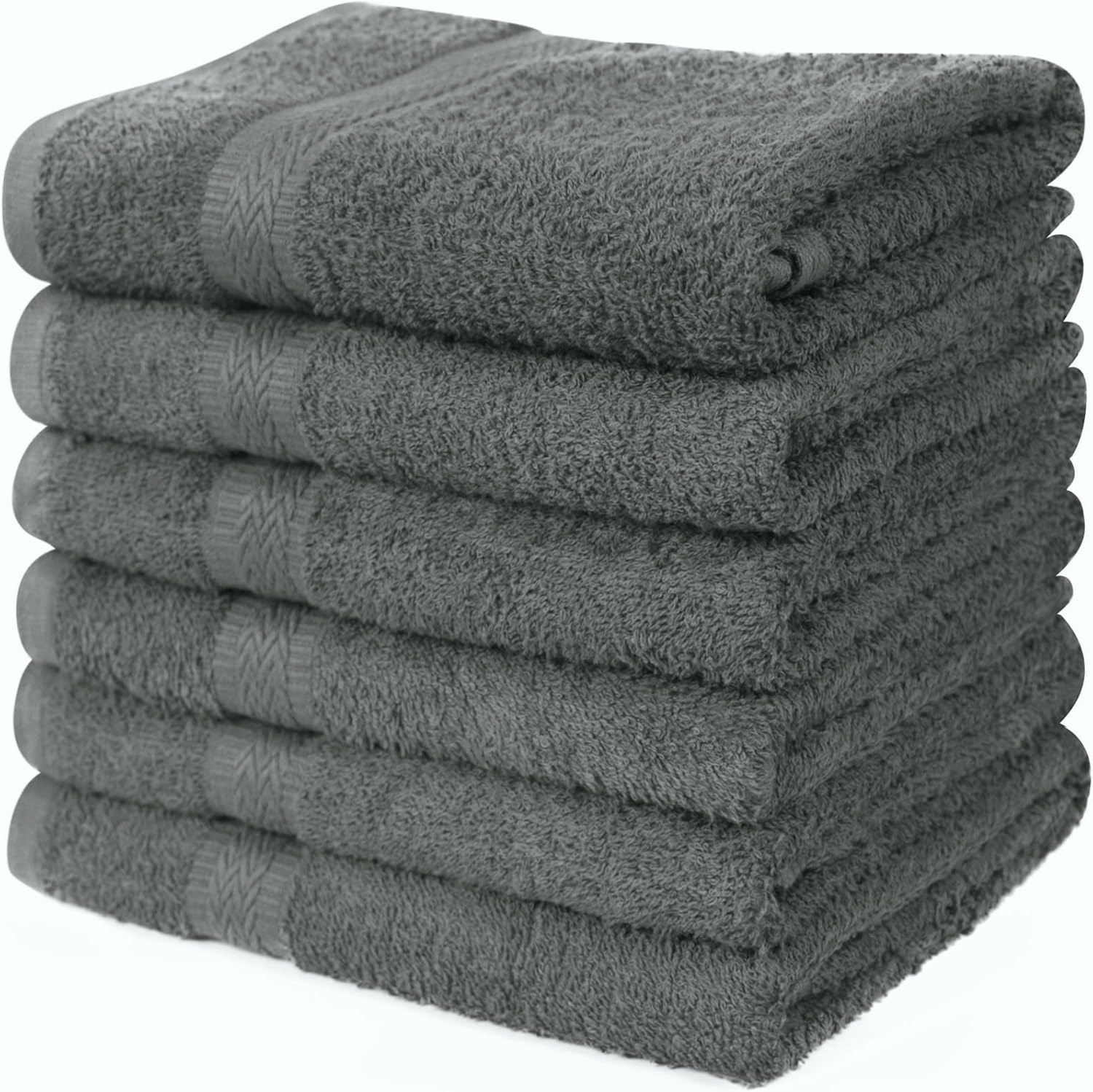 Linteum Textile Supply Hair Drying Towels Pack of 6 Grey
