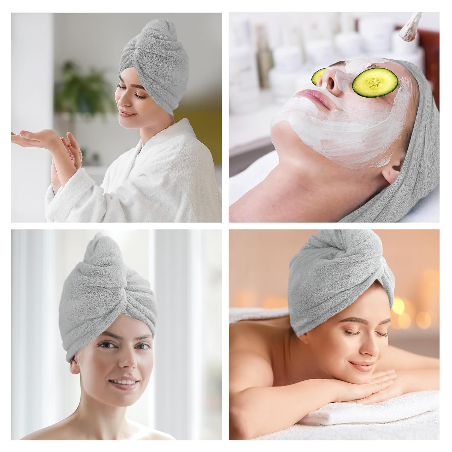 AGLIFEFY 2 Pack Microfiber Hair Towels