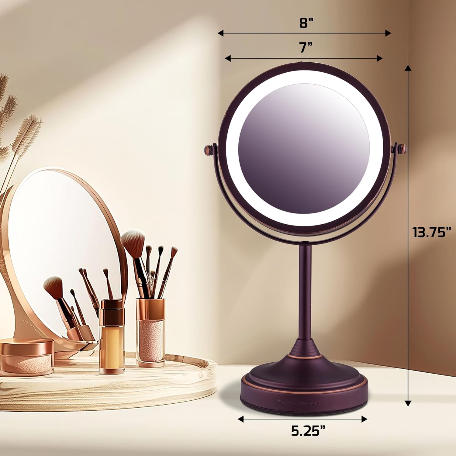 OVENTE 7 Magnified Lighted Makeup Mirror