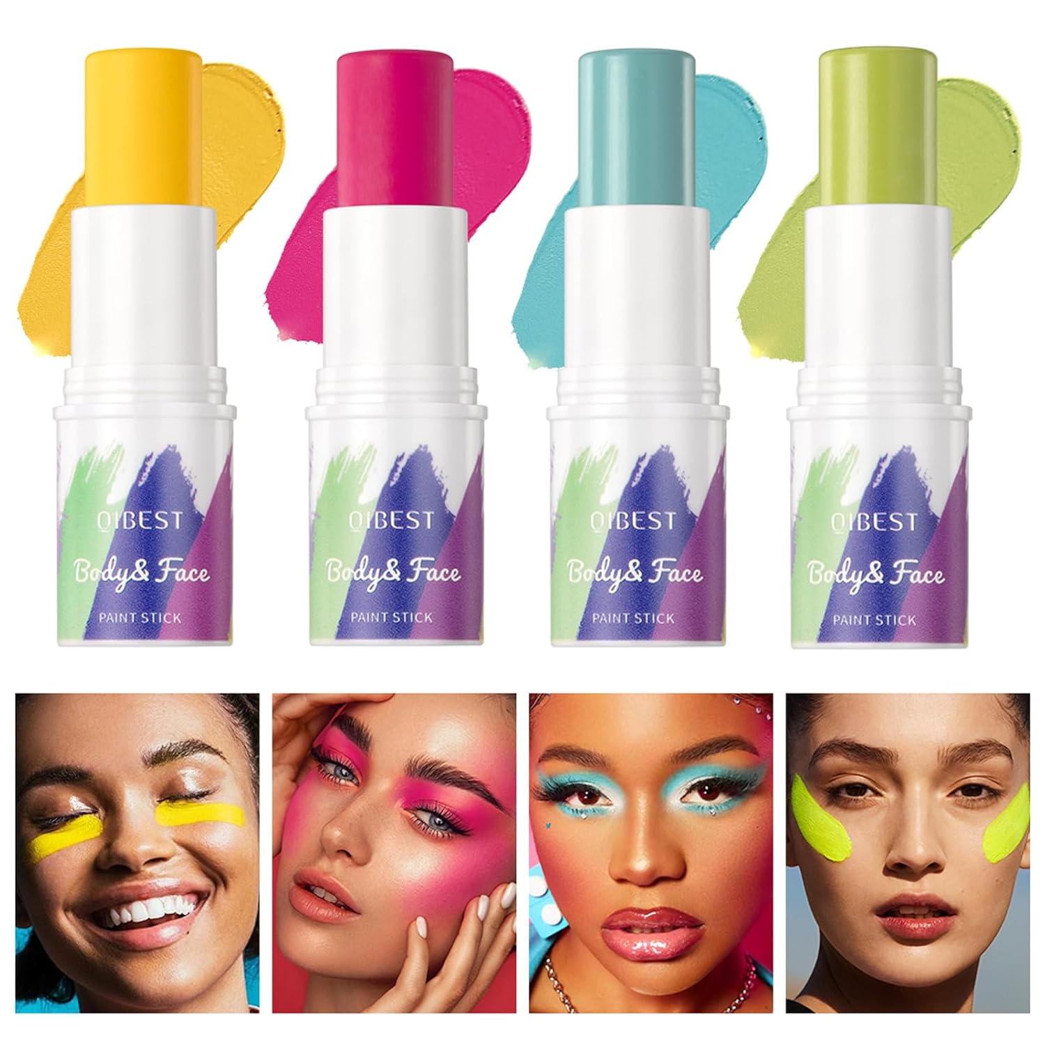 Jolilab 8-Color Body Face Paint Stick Set
