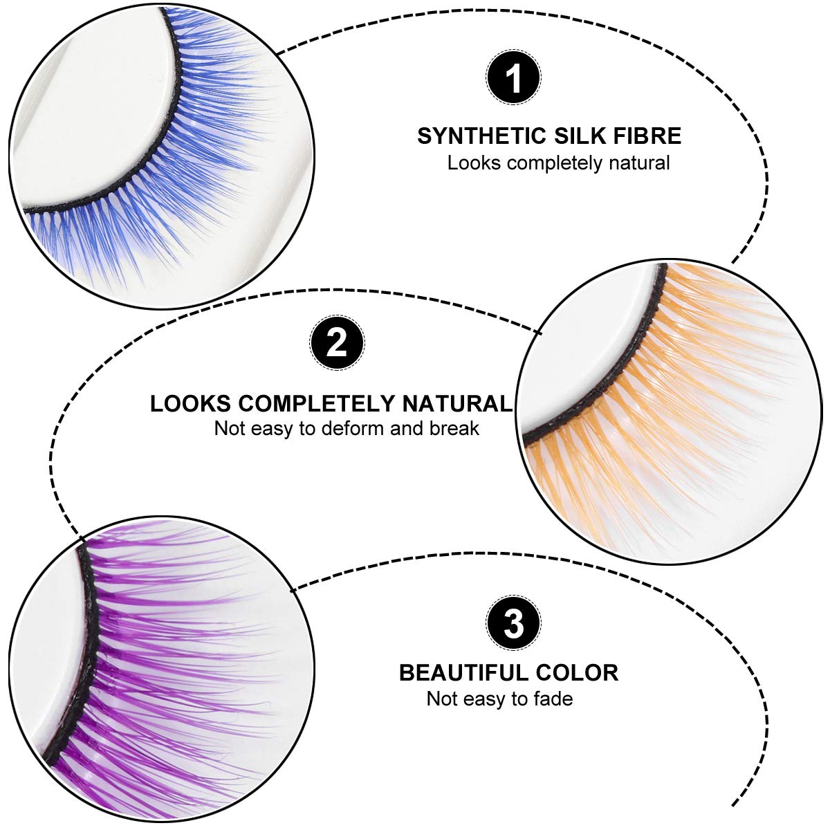 SOLUSTRE 3D False Eyelashes Reusable Costume Eyelash Set