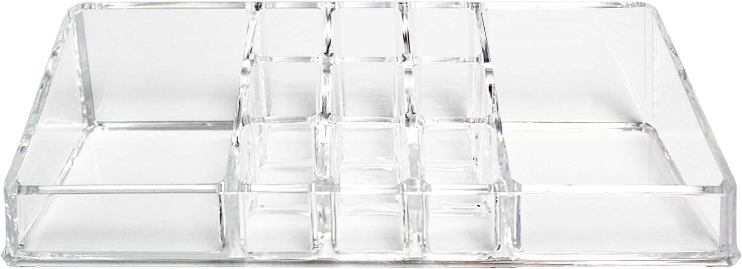 Ikee Design Cosmetic Tray with 2 Large Compartments and 9 Lipstick Holders 1