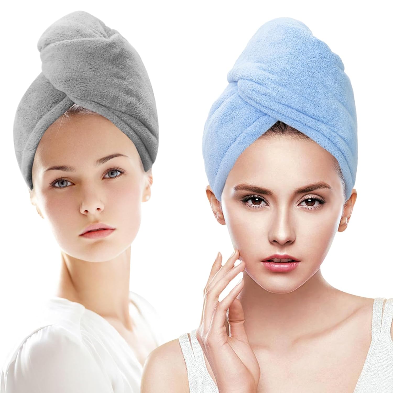 2 Pack Women Microfiber Hair Drying Towel Wrap