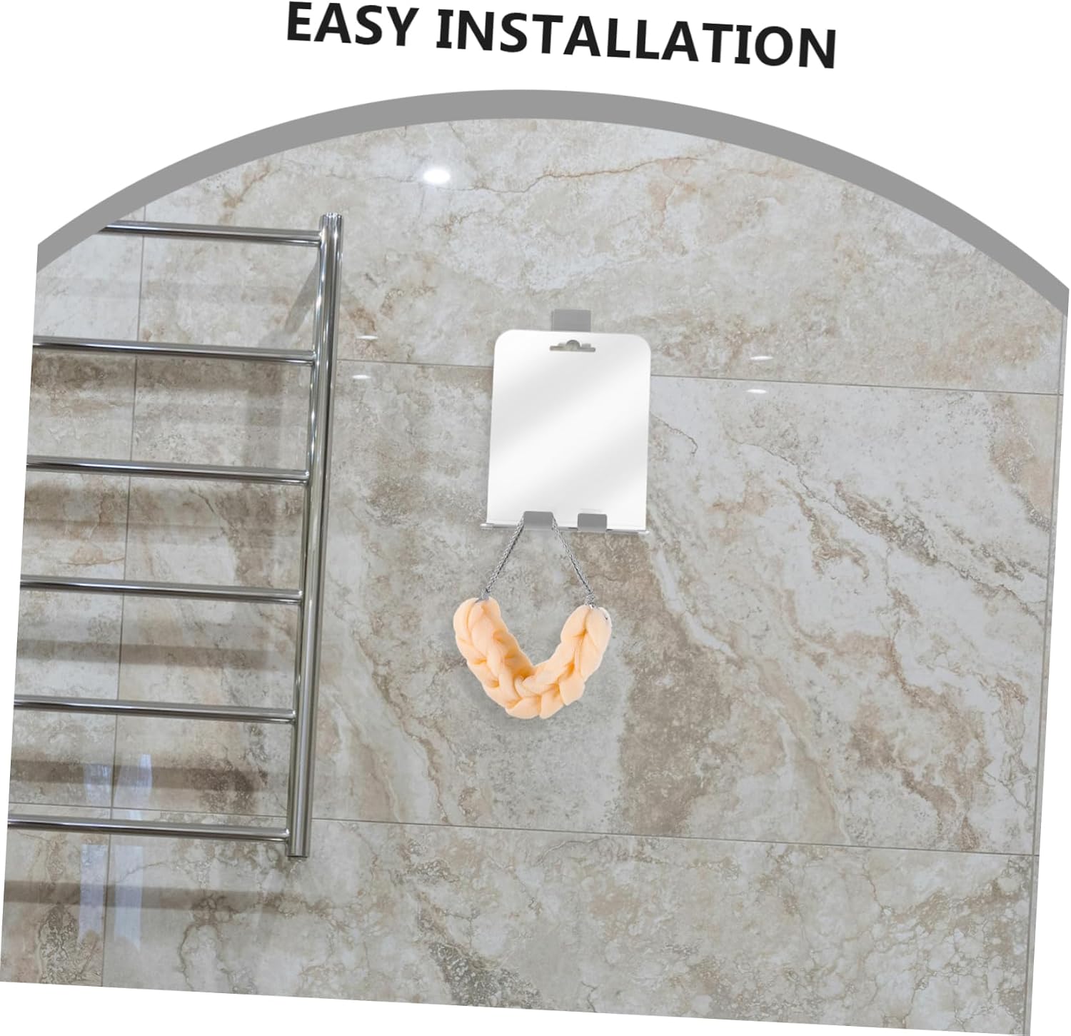 Cabilock Fogless Shower Mirror with Shelf and Hooks 1