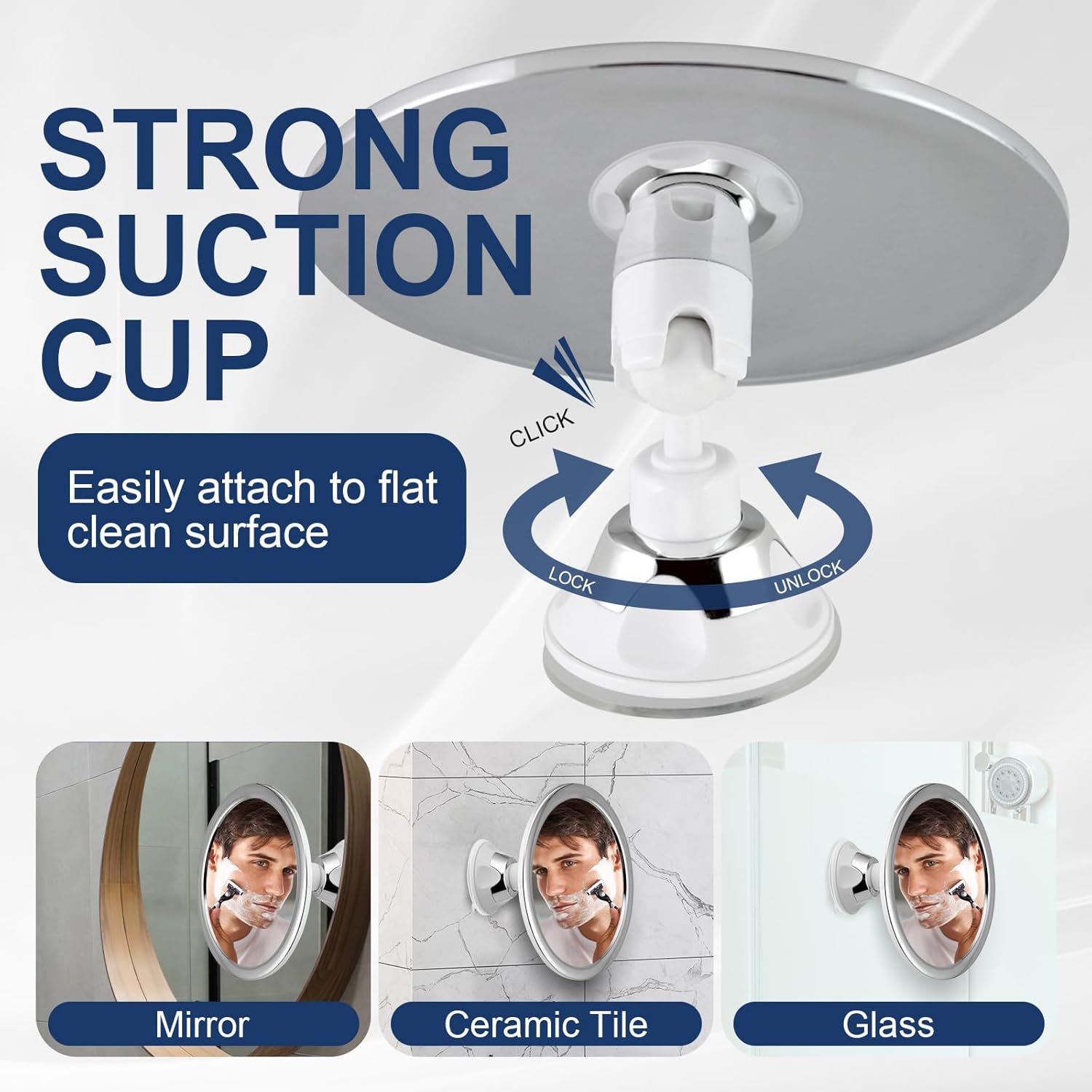 FANDENINI Fogless 360 Rotatable Bathroom Mirror 1