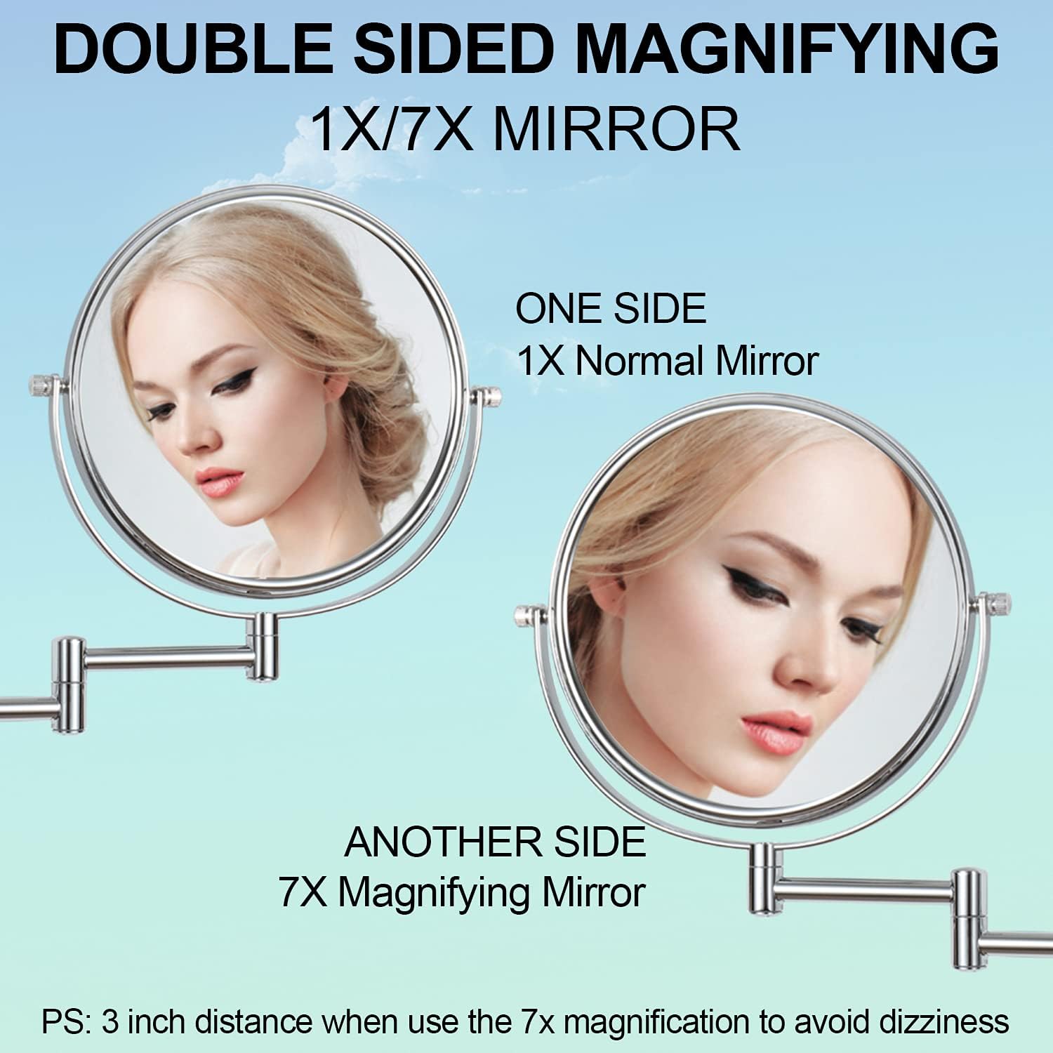 GRASKY 10x Magnifying Wall Mirror with Lights