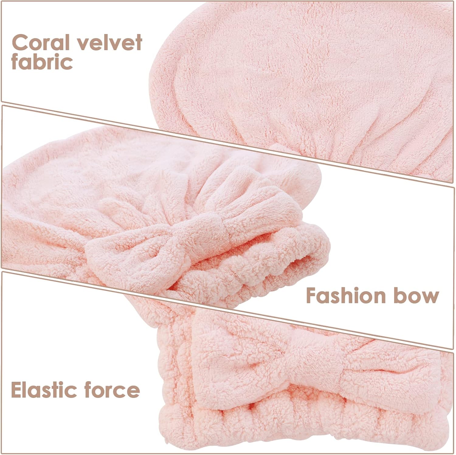 AEVBSOY 2 Pack Microfiber Hair Drying Caps for Women