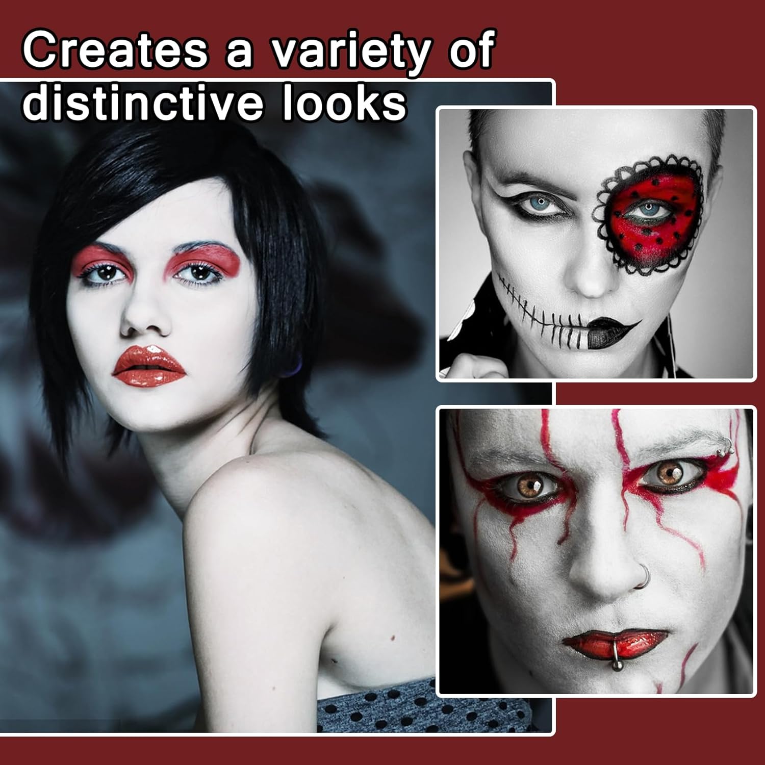 LingHaoLH 3-Color Halloween Face Paint Kit