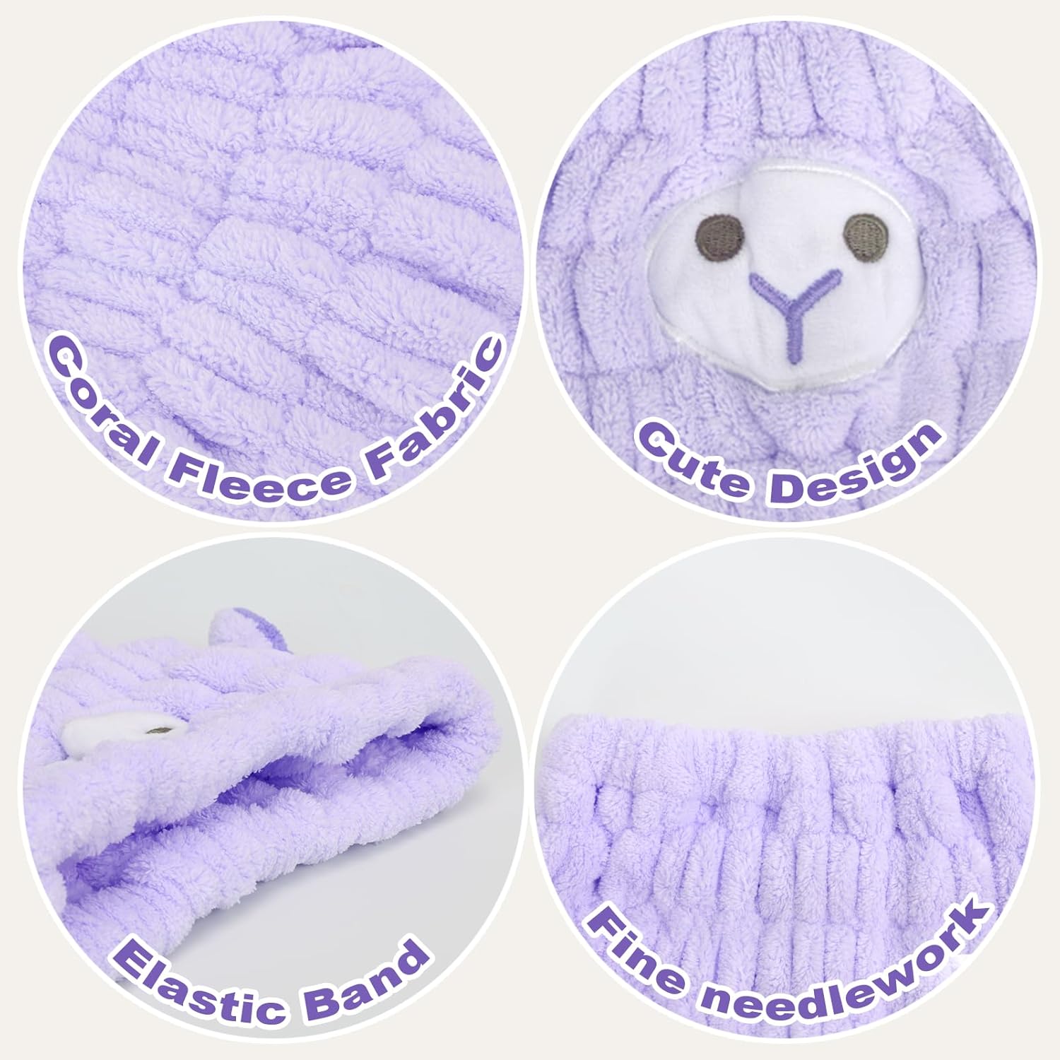 Unaone 2 PCS Microfiber Hair Drying Towel for Kids