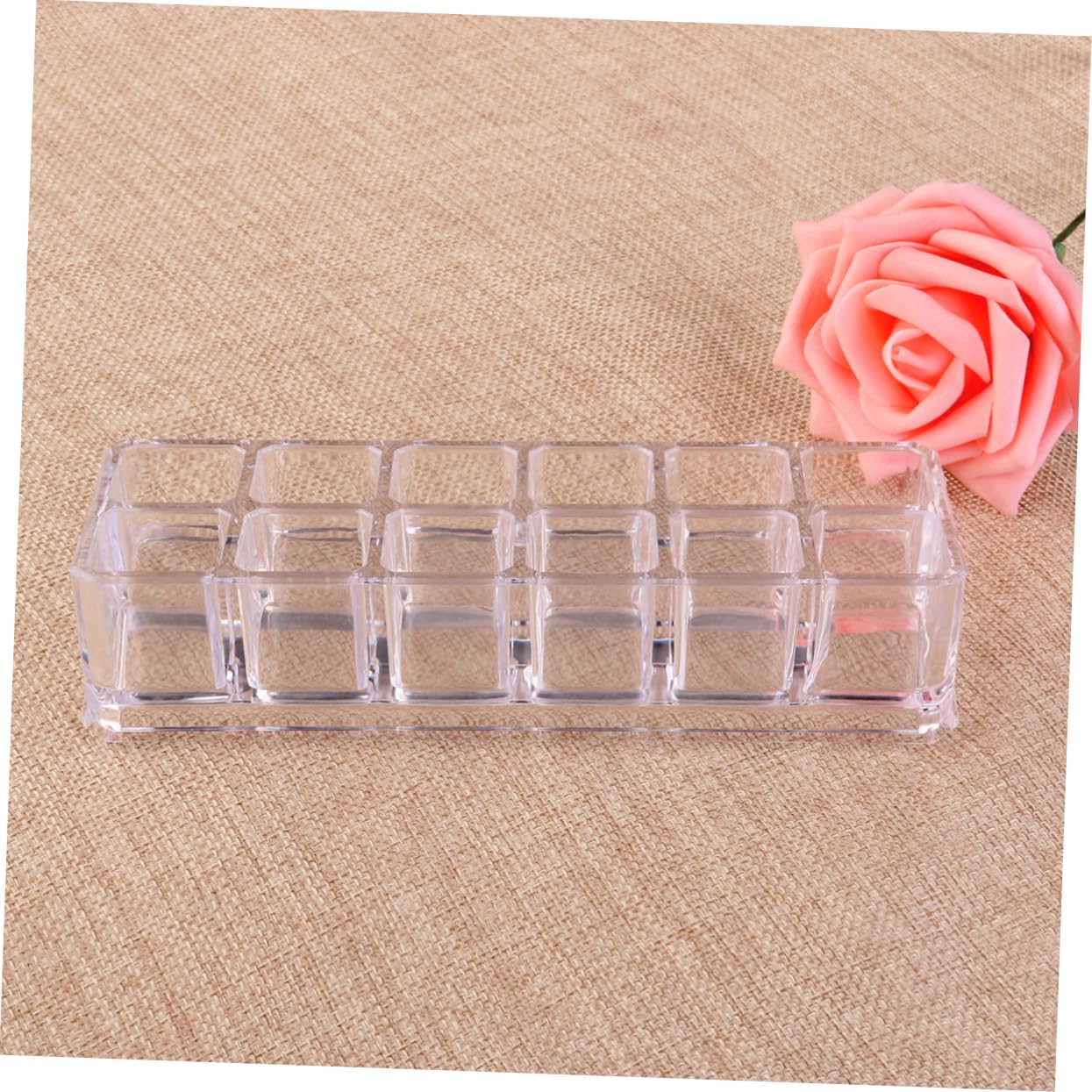 12-Slot Clear Acrylic Lipstick Display Rack