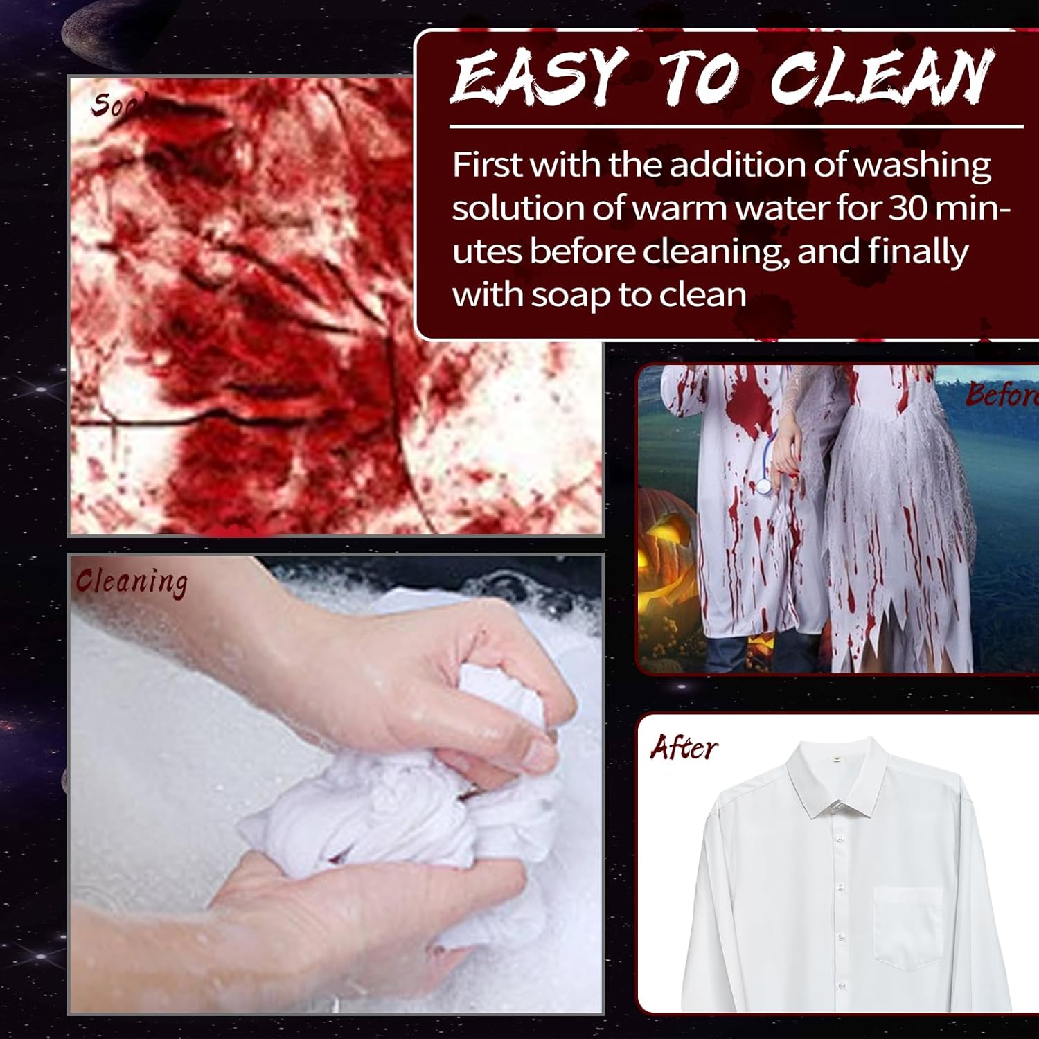 2 Pack Fake Blood Spray for Halloween Costume and Makeup