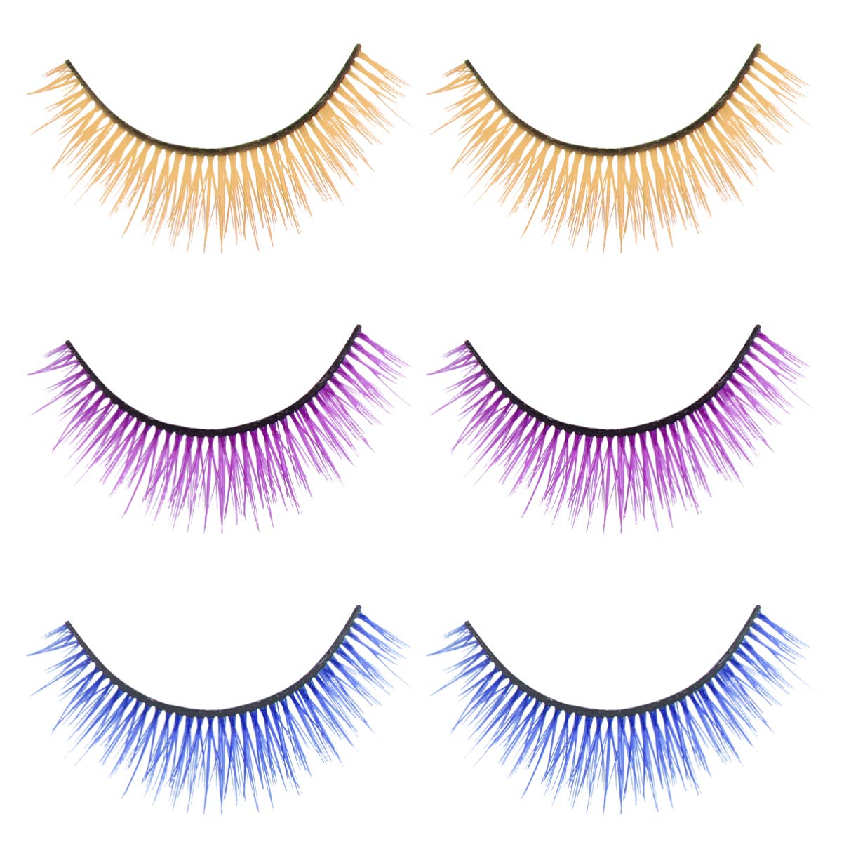 Beaupretty 3 Pairs 3D Colored False Eyelashes
