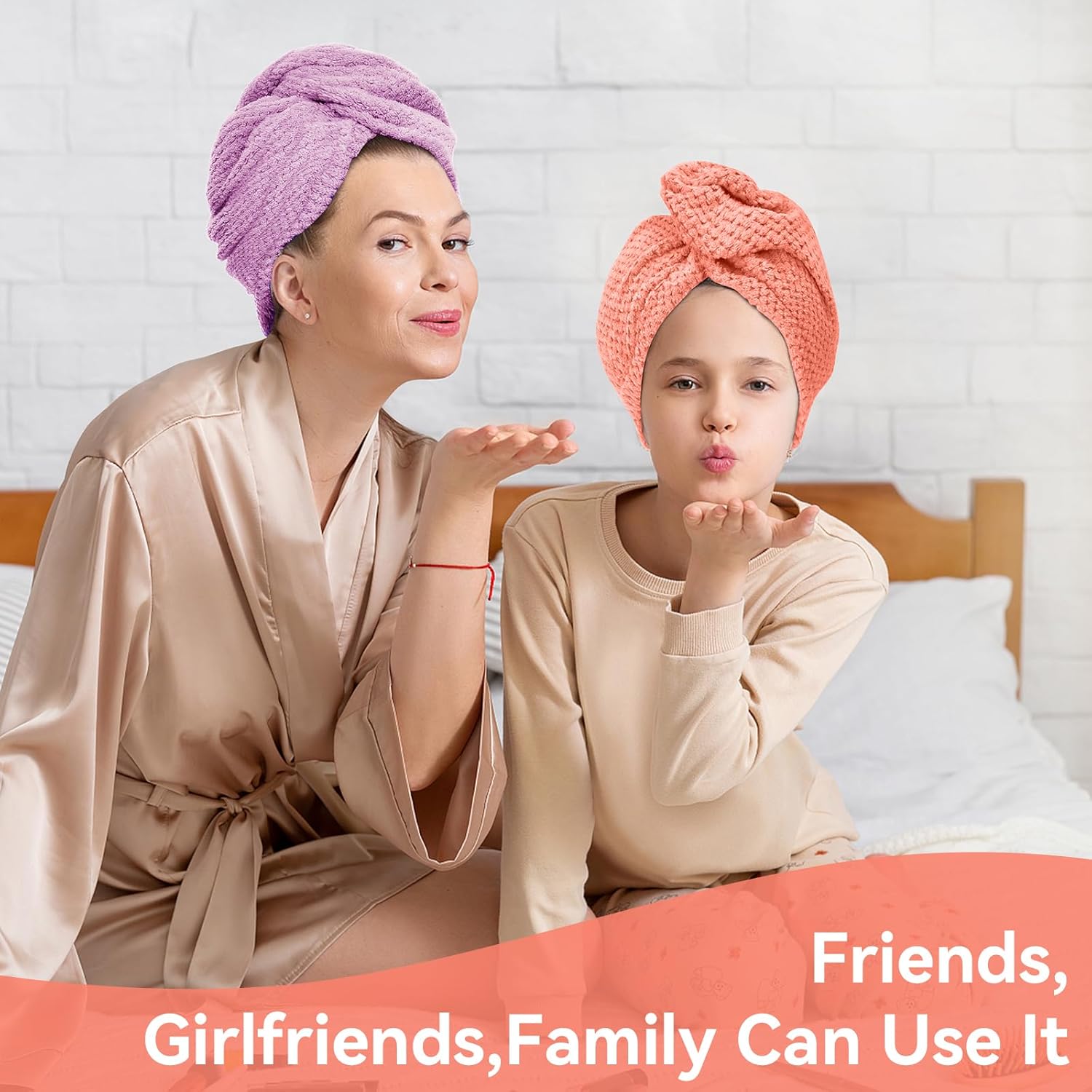 5-Pack Microfiber Hair Towel Wrap for Women 1
