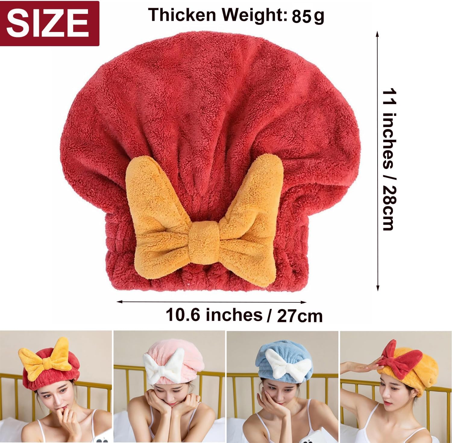 YUMINGUHC 2Pcs Super Absorbent Hair Drying Towel