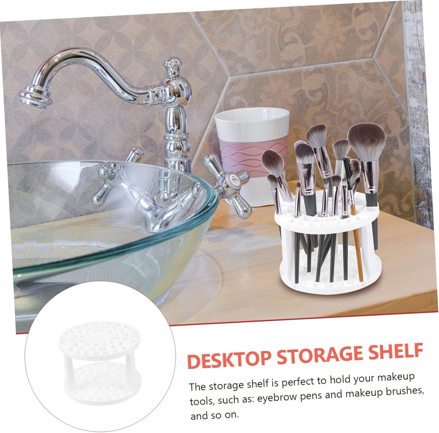 Detachable Makeup Brush Rack Organizer for Vanity and Bathroom
