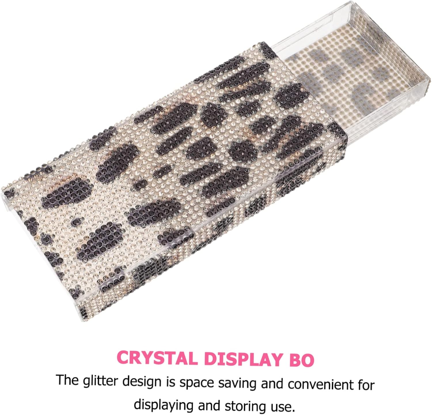 Glitter Eyelash Holder Leopard Design Cosmetic Case