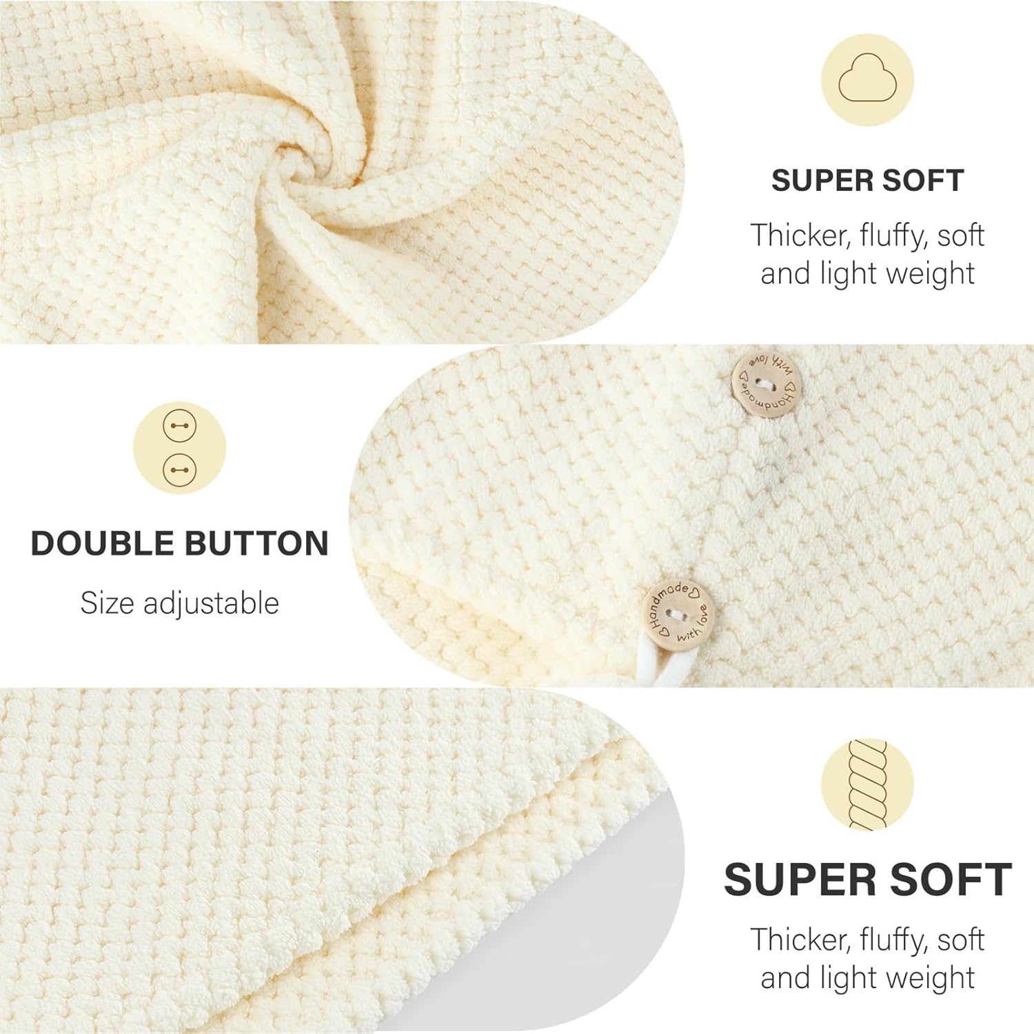 MaopaoBeauty Microfiber Hair Towel Wrap Khaki