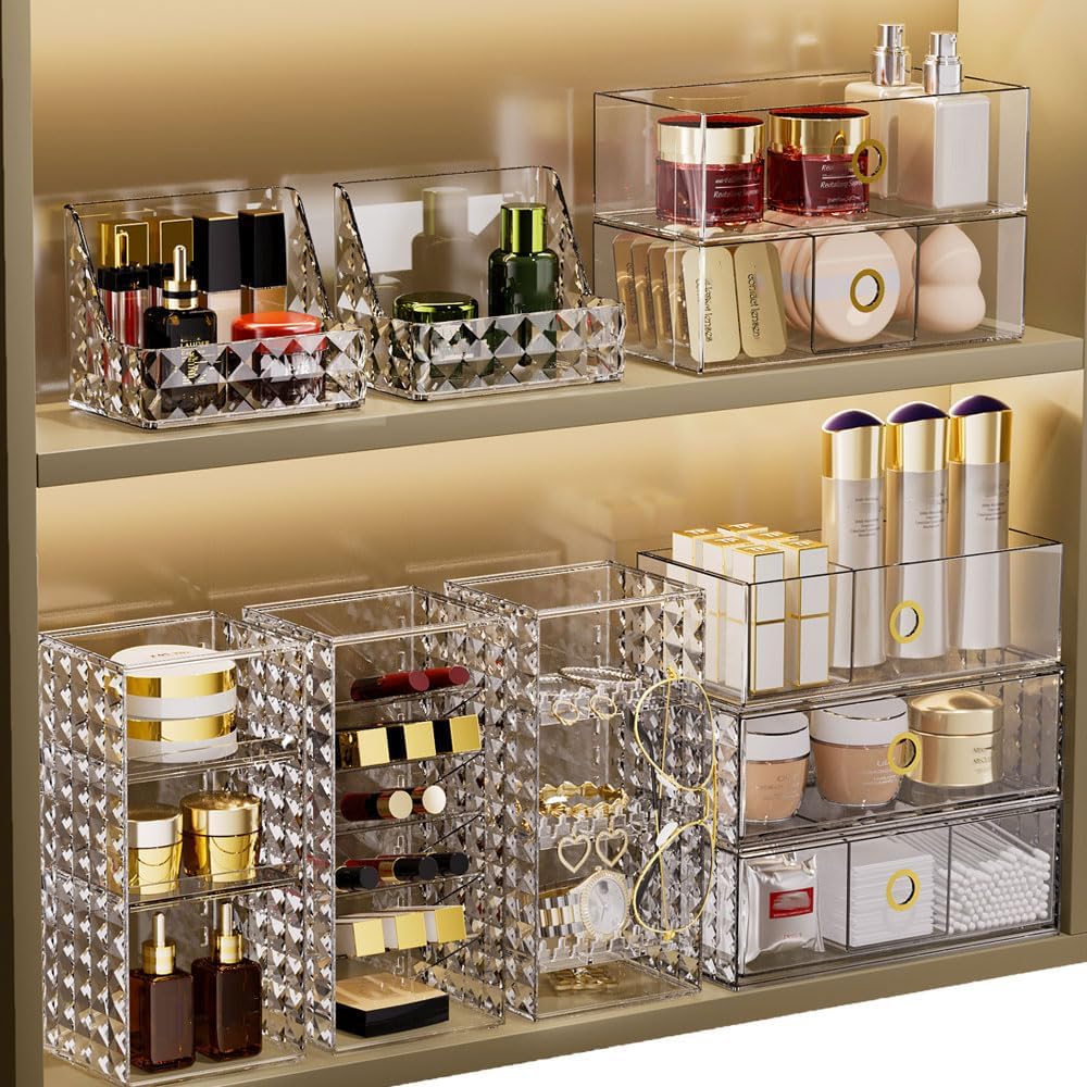 Himilucky Jewelry Organizer with 3 Shelves and Hooks 1