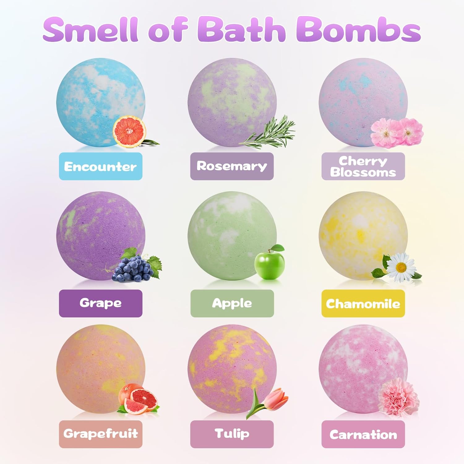Gaayou Bath Bombs Gift Set - 9 Pack with Surprise Animal Toys