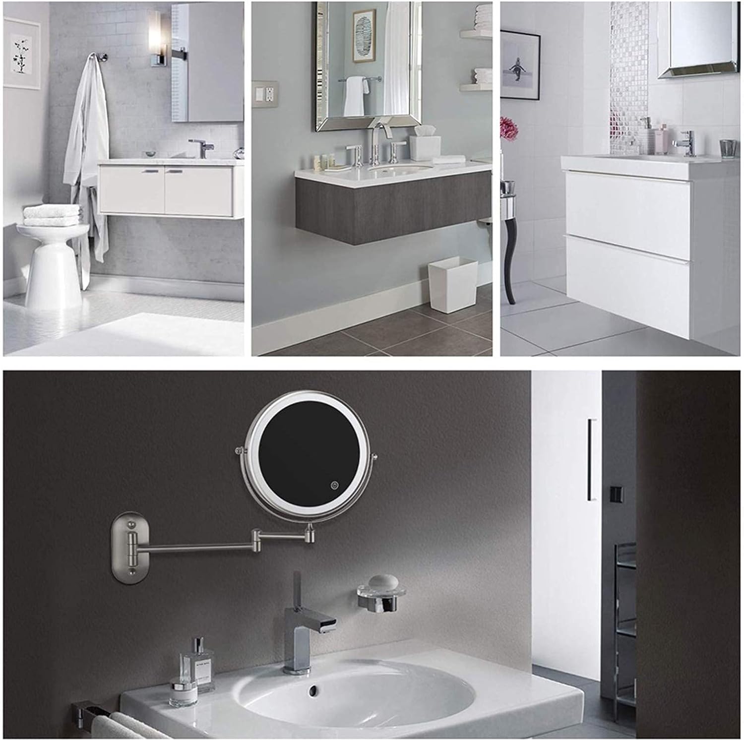 LCARY 8 Double Sided 360 Swivel Vanity Mirror