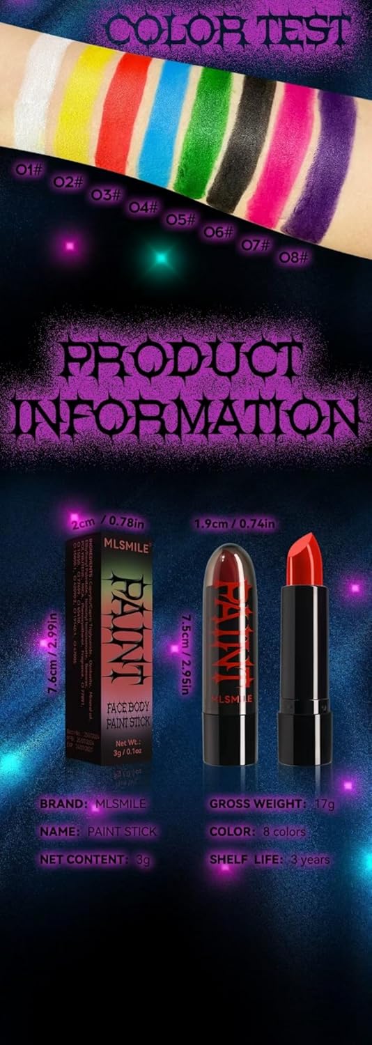 Versatile Face Body Paint Stick for Halloween Cosplay