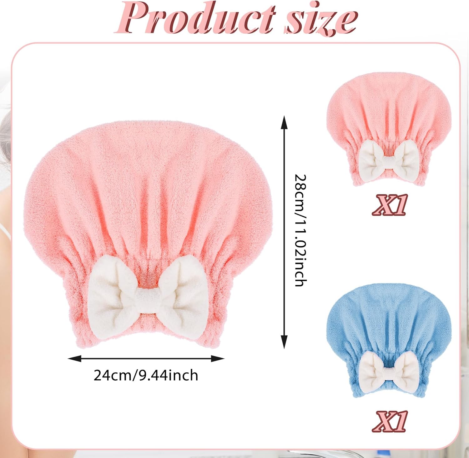 YUXIANLB Ultra Absorbent Hair Drying Towel 2 Pcs
