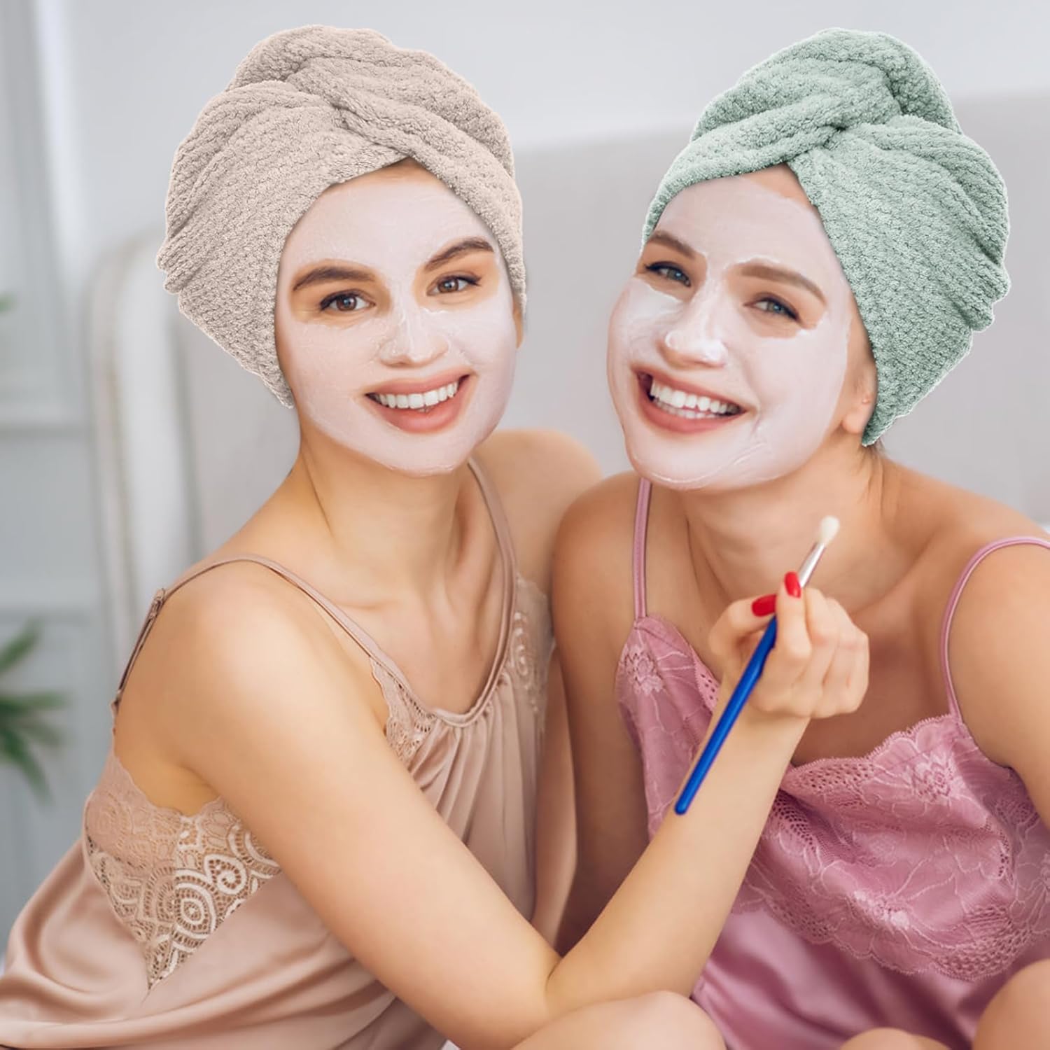 5-Pack Microfiber Hair Towel Wrap for Women 1