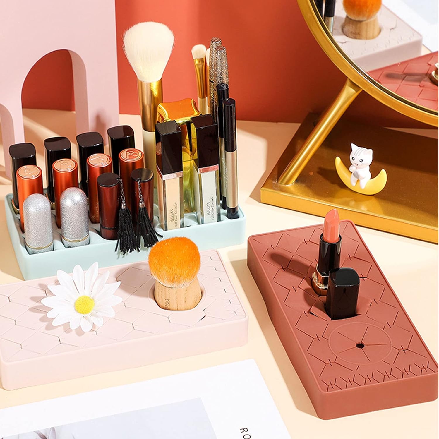 23 Slots Silicone Lipstick Holder for Makeup Beauty Tools