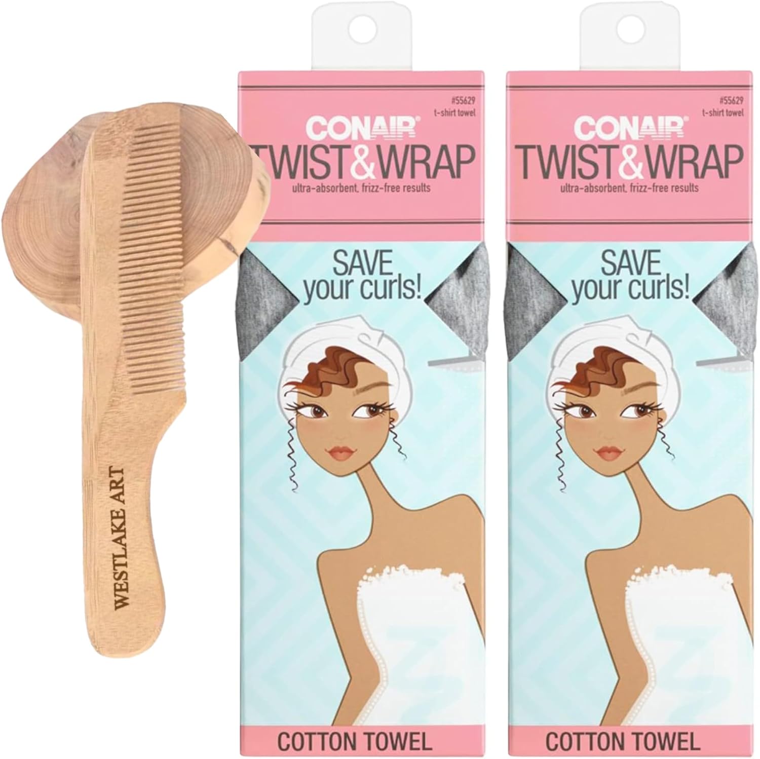 Ultra-Absorbent Microfiber Hair Towel Wrap Pack of 2