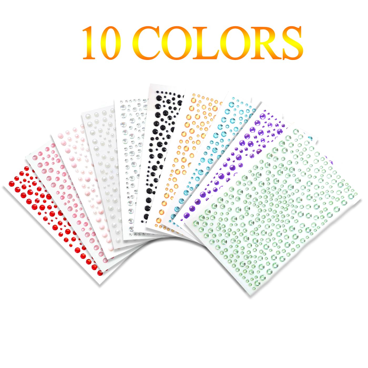 3250 Pcs Self Adhesive Face Gems Rhinestone Stickers for Make-Up DIY