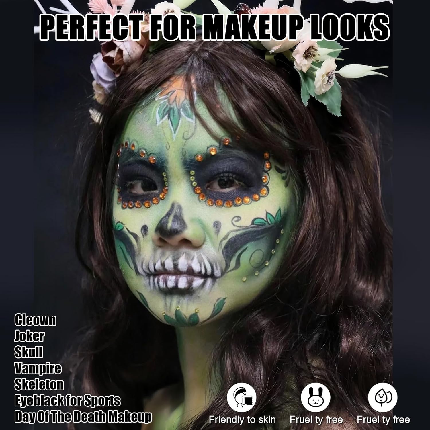 Halloween Green Face Body Paint for Cosplay Special Effects