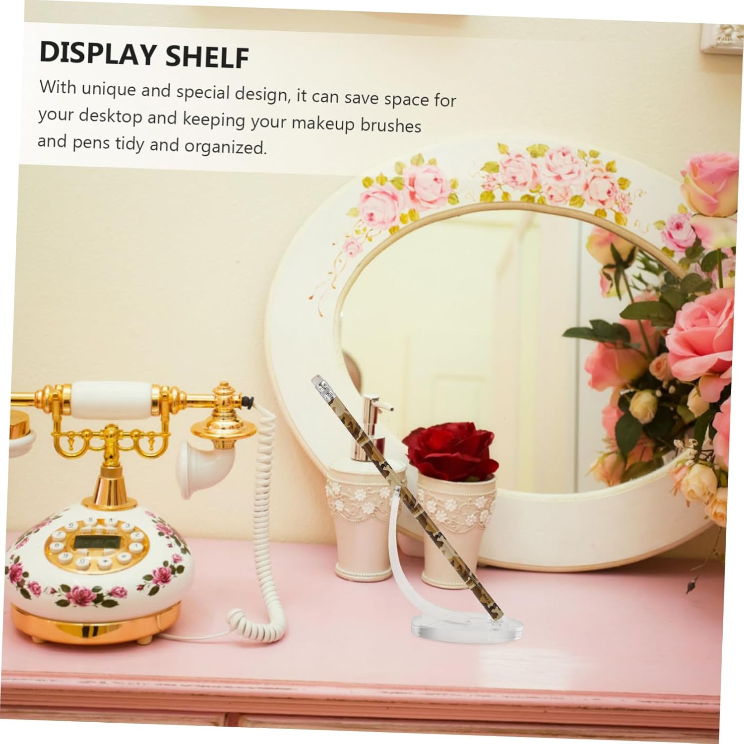 Housoutil Acrylic Brush Display Rack for Desk