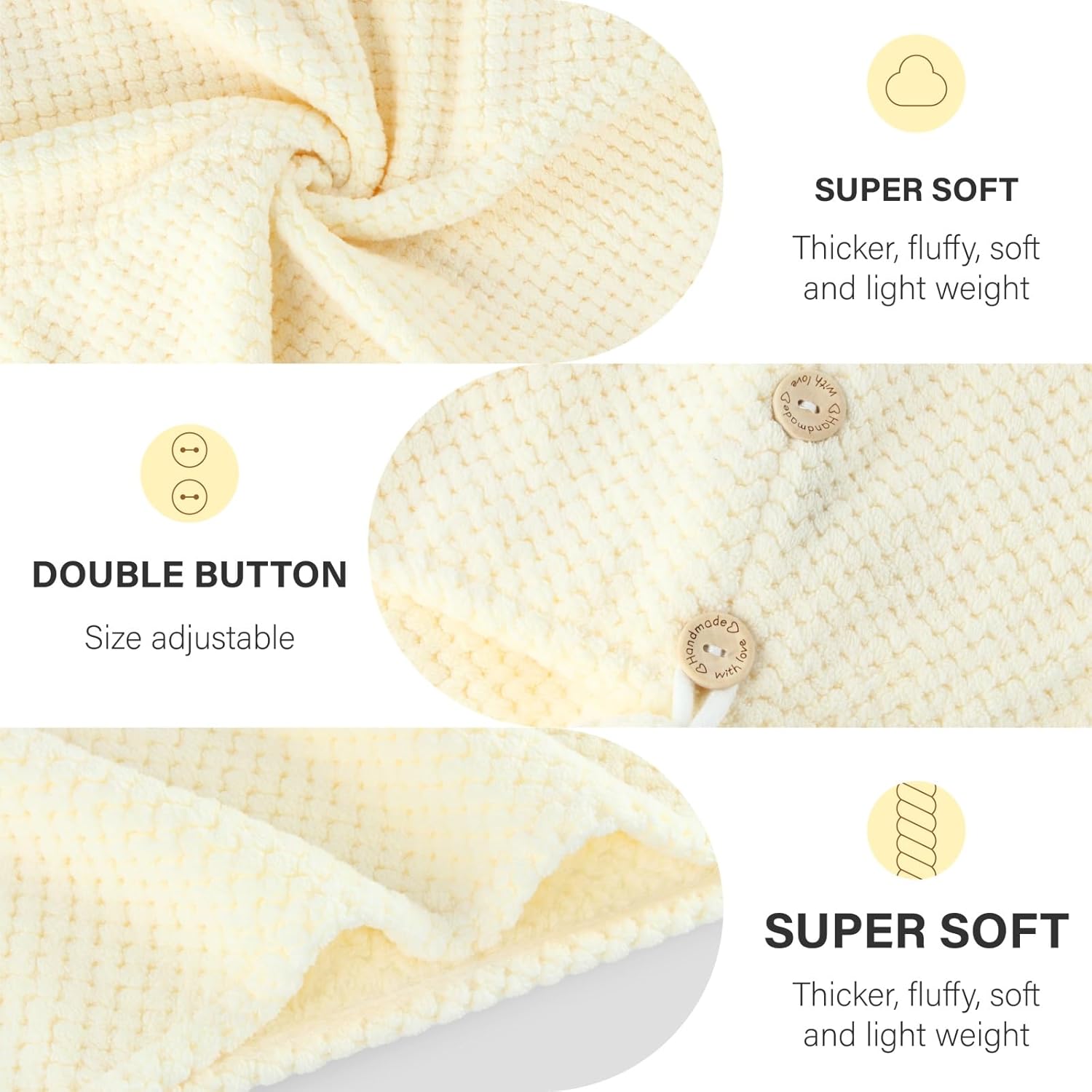MaopaoBeauty Super Absorbent Hair Towel Wrap with Pineapple Plaid Design