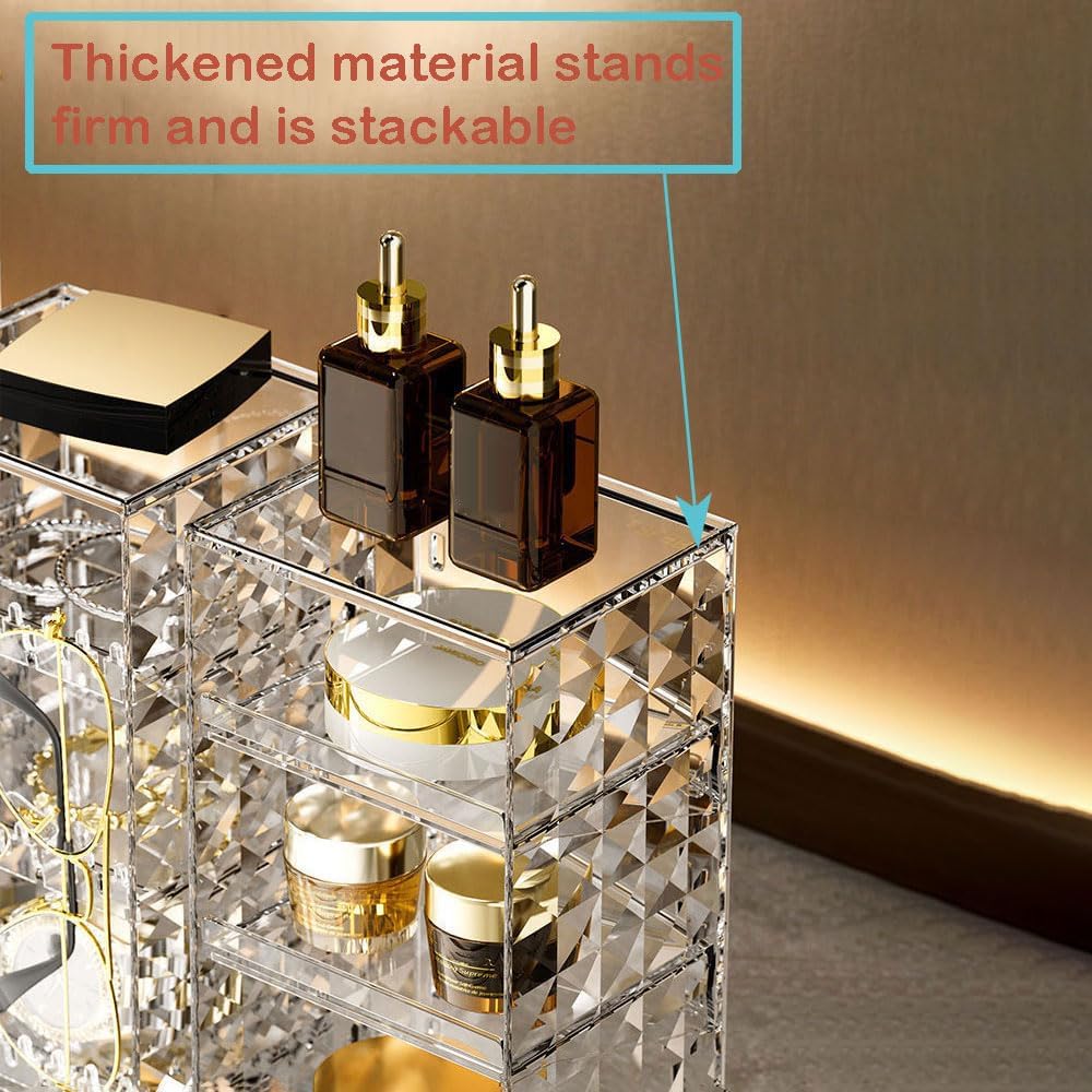Himilucky Jewelry Organizer with 3 Shelves and Hooks 1