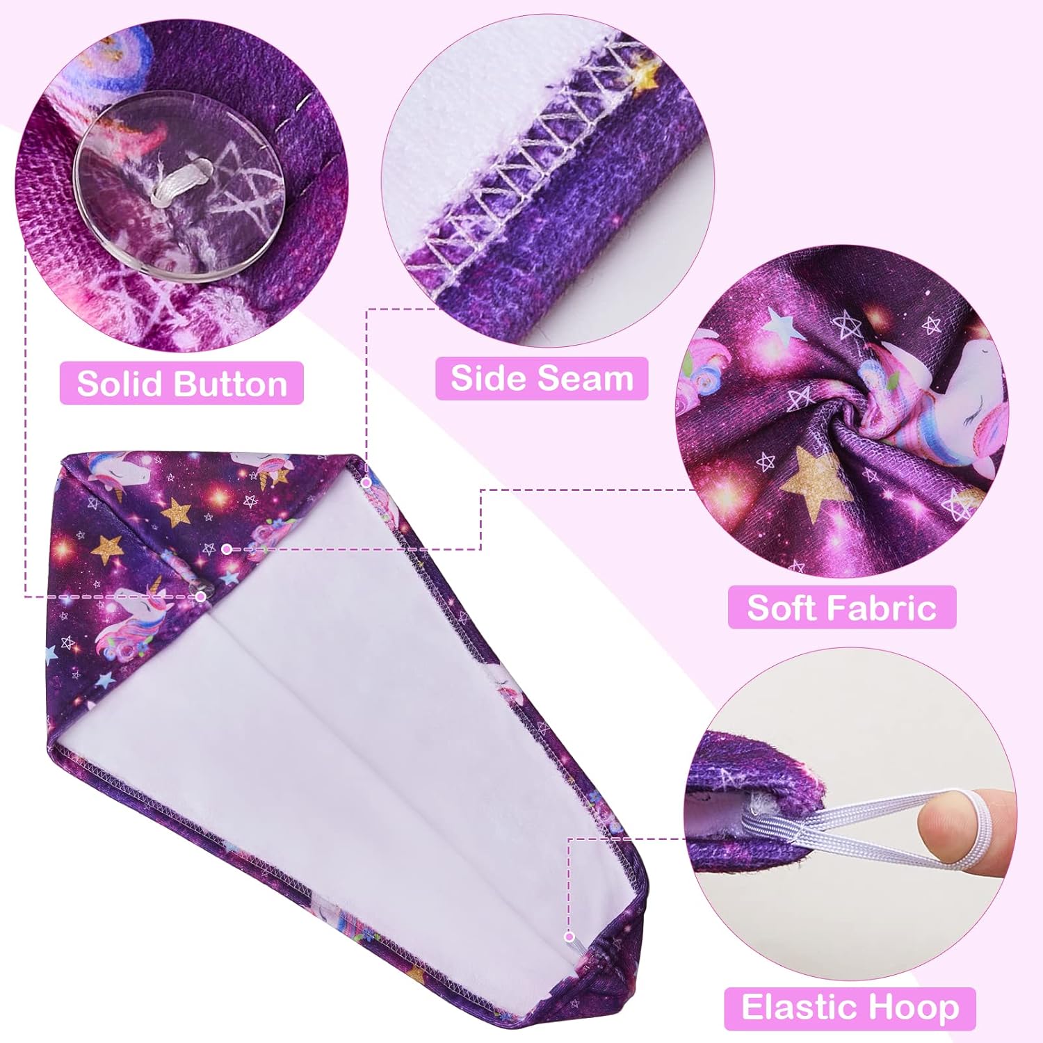 FIOBEE Microfiber Hair Towel Wrap Purple
