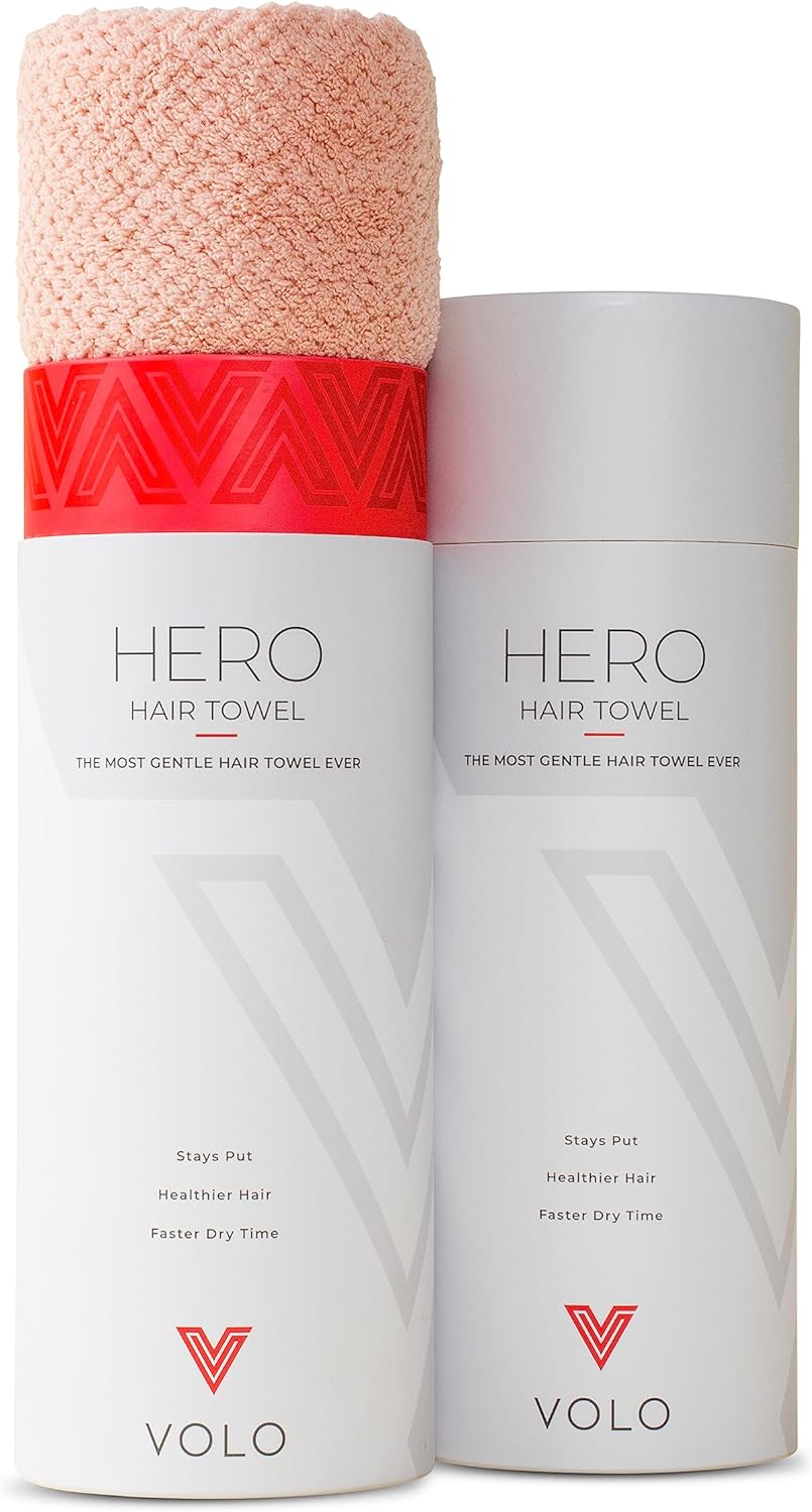 VOLO Hero Cloud Pink Hair Towel with Snug Strap