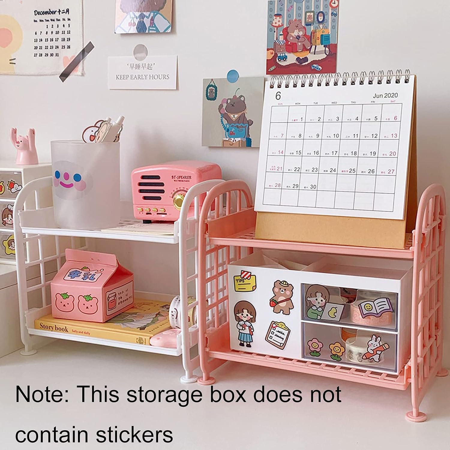 Double-layered Makeup Organizer with Mirror and Storage Compartment