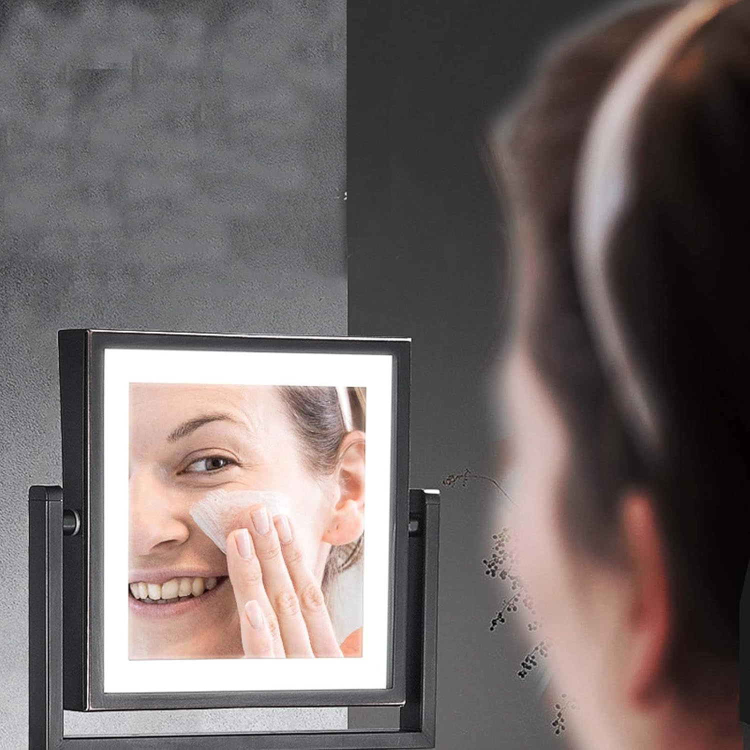 DEIHGE 8 Inch LED Wall-Mounted Makeup Mirror with 3X Magnifying