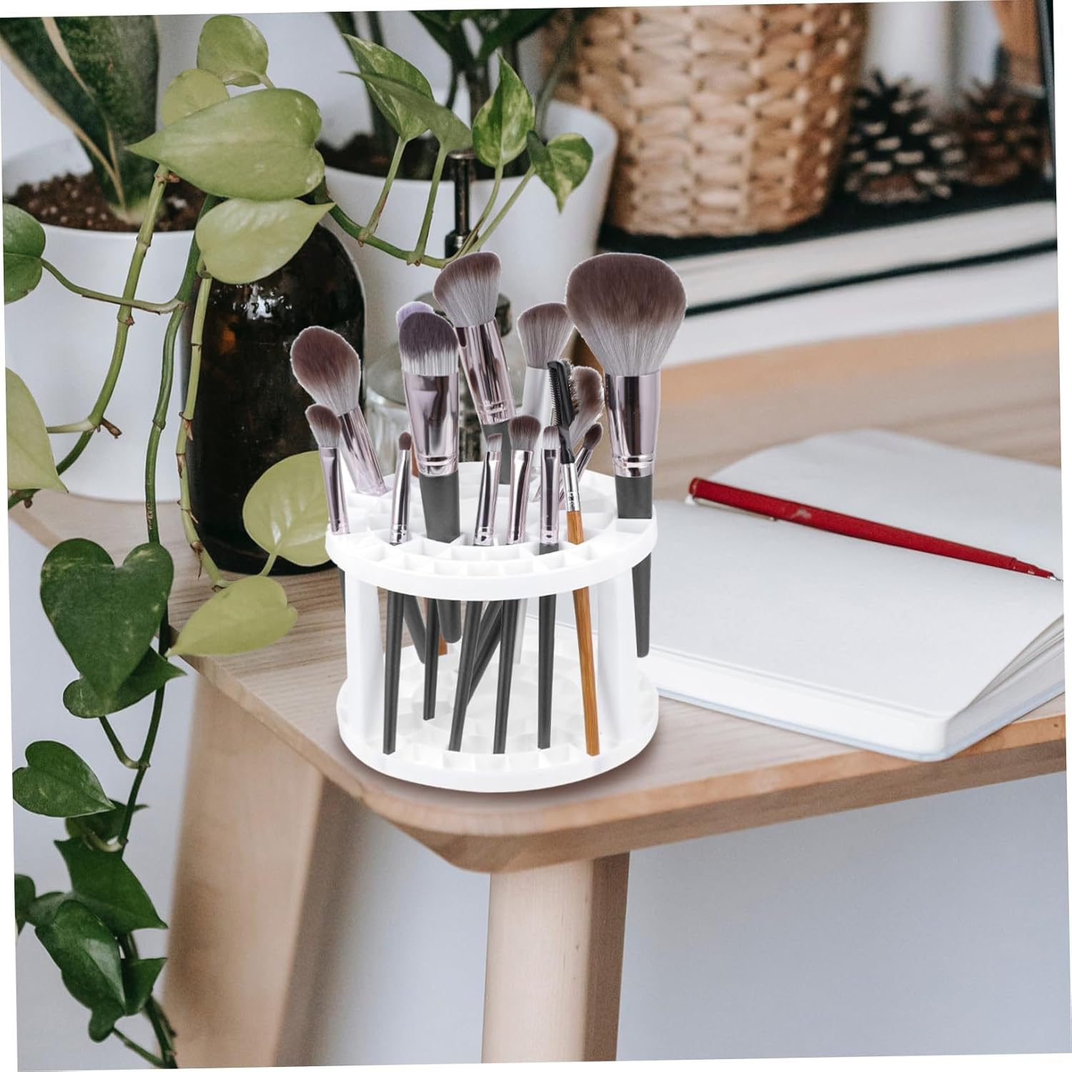 Plastic Makeup Brush Display Rack with 49 Slots