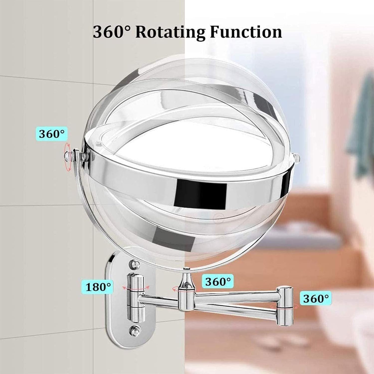 LCARY 8 Double Sided 360 Swivel Vanity Mirror