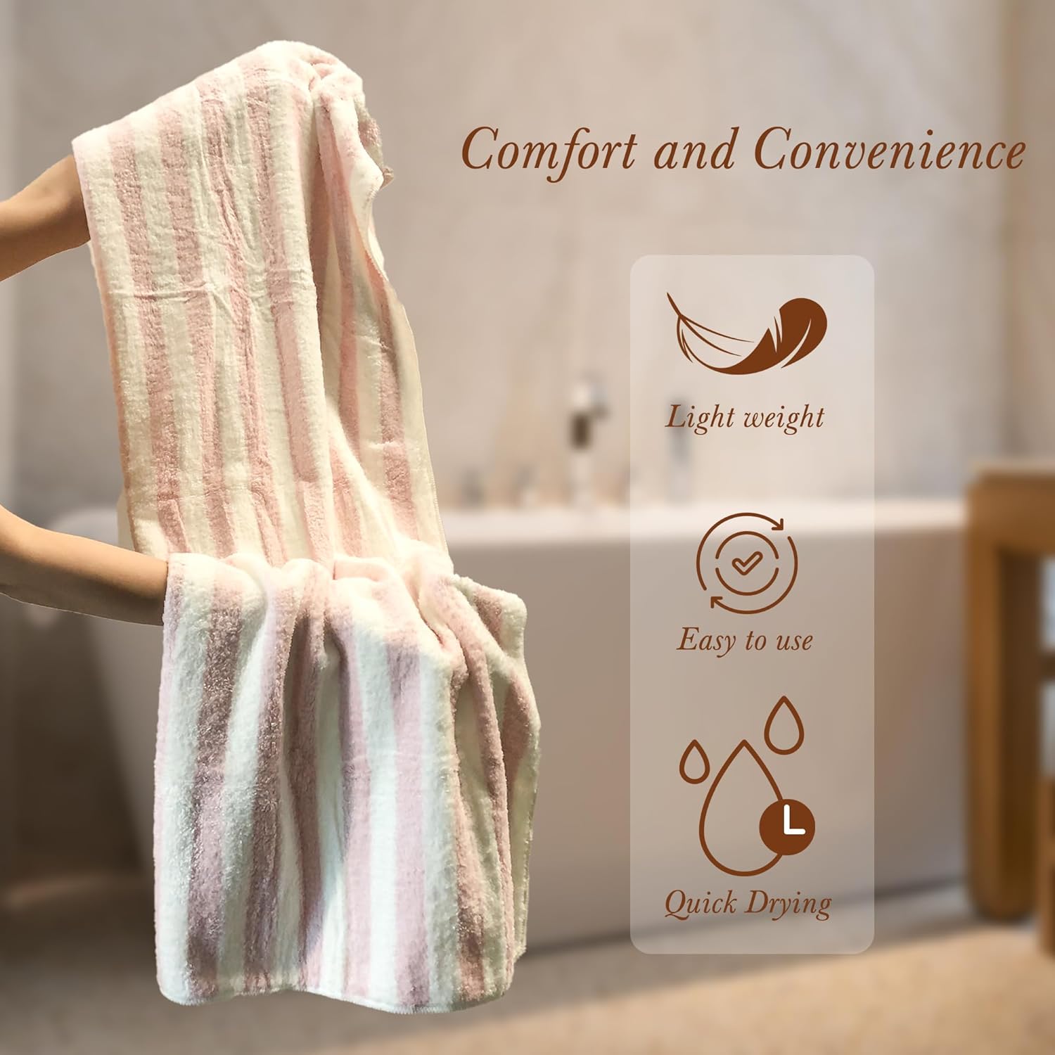 Chloven Soft Microfiber Hair Towel Wrap - 2 Pack Quick Drying