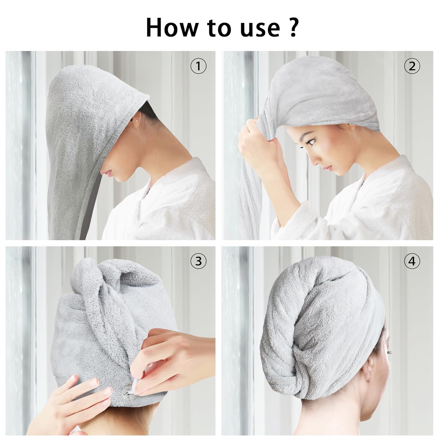 AGLIFEFY 2 Pack Microfiber Hair Towels