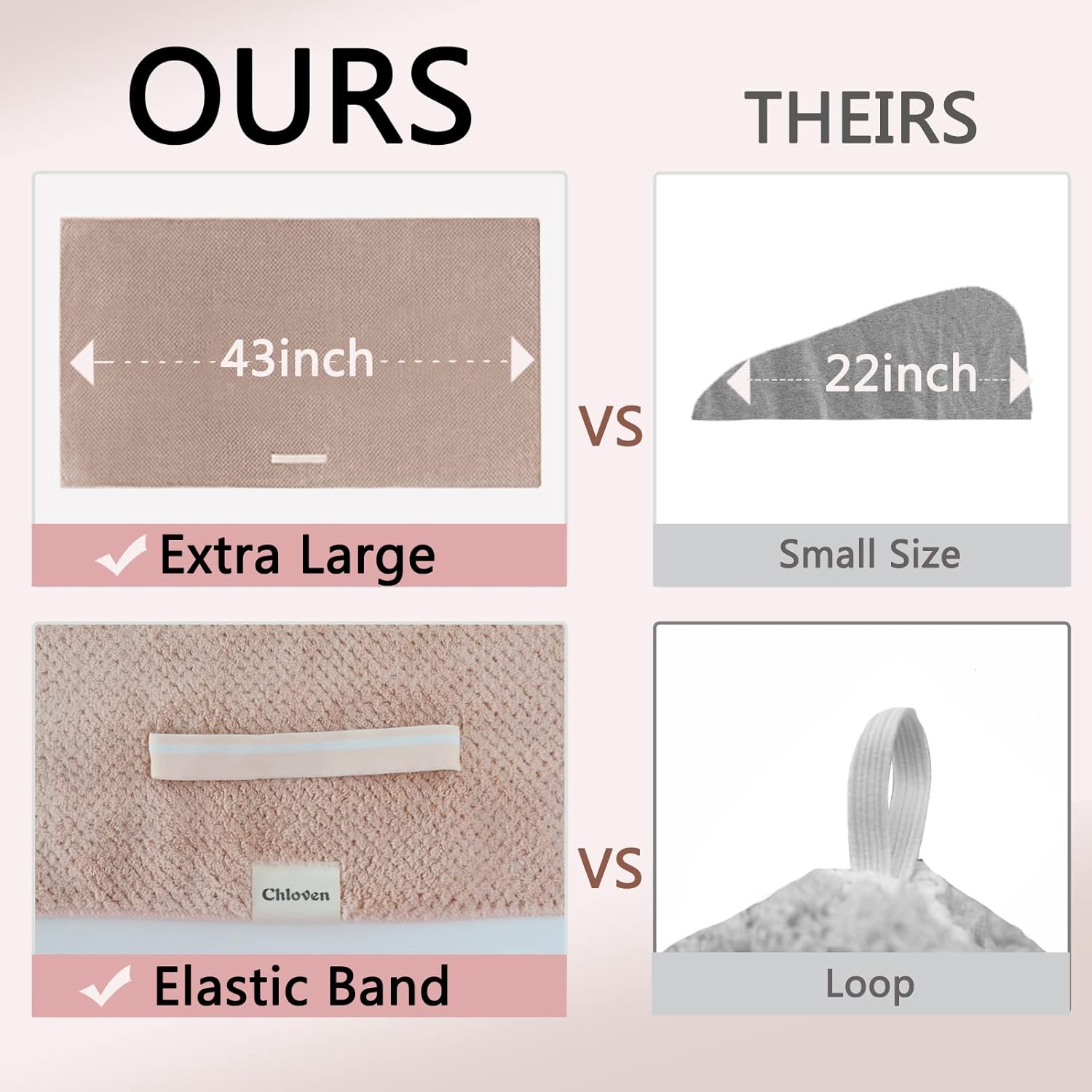 Chloven 2 Pack Extra Large Microfiber Hair Towel