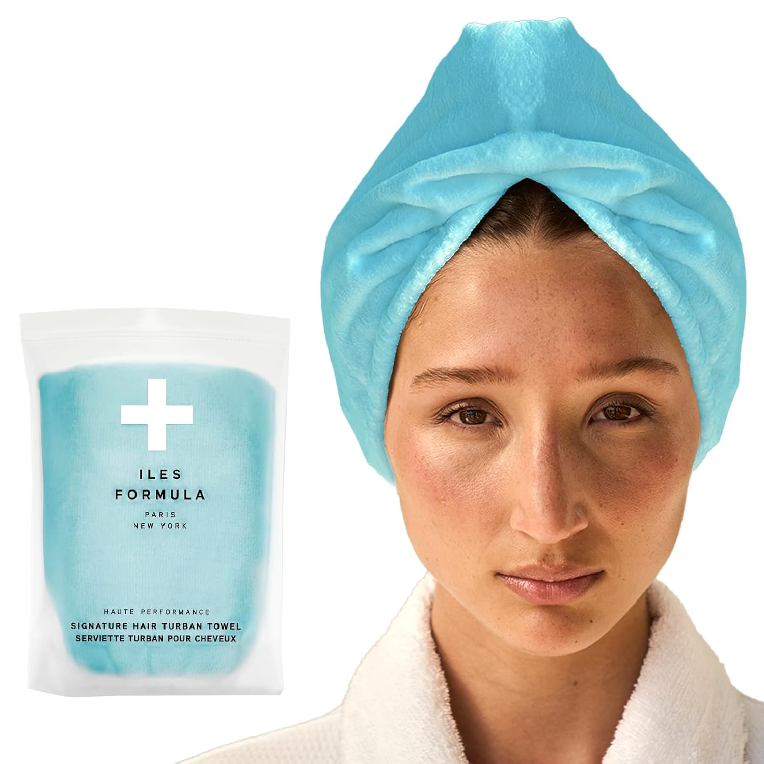 ILES FORMULA Hair Turban Towel - Fast Absorbing Secure Wrap