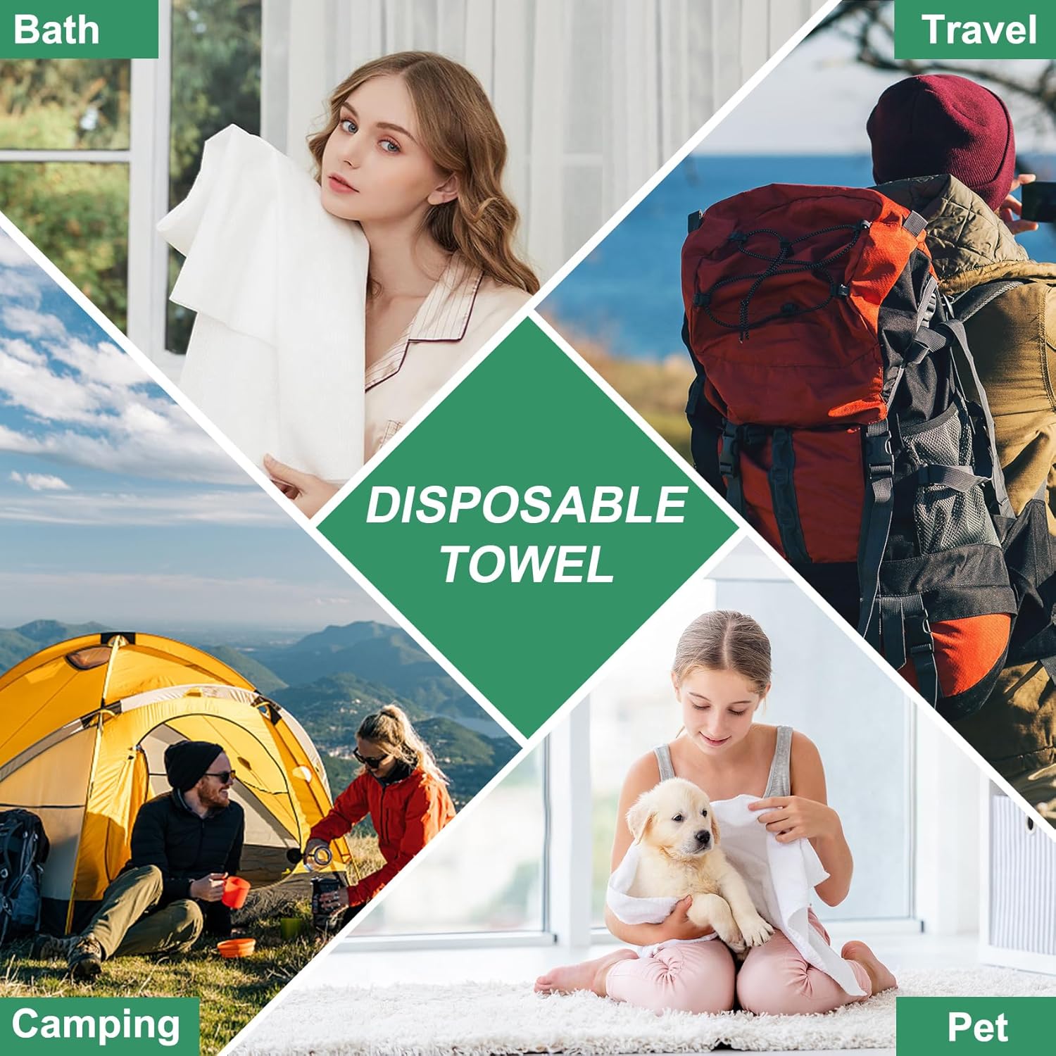 Tvvcalk 100 PCS Luxury Disposable Bath Towels