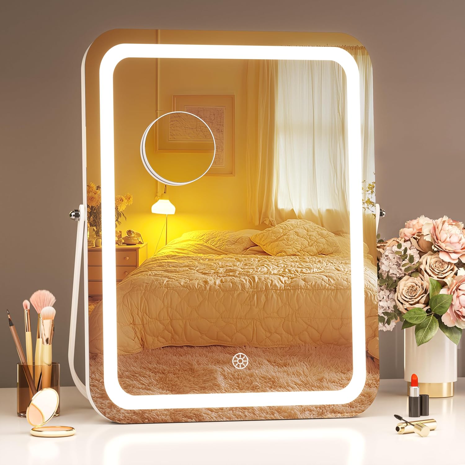 Hasipu Vanity Mirror with 3 Modes and 360 Rotation