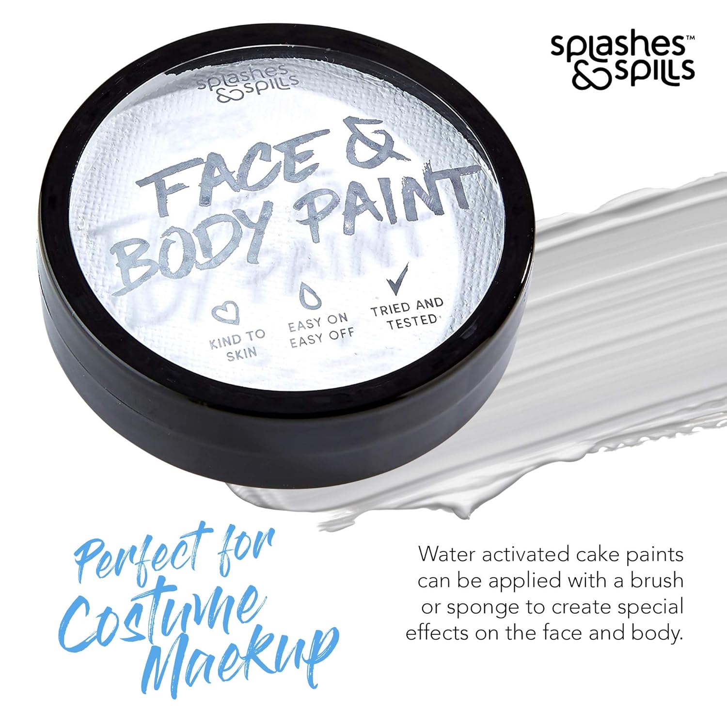 Face and Body Paint Cream - White 18g Cake Tub