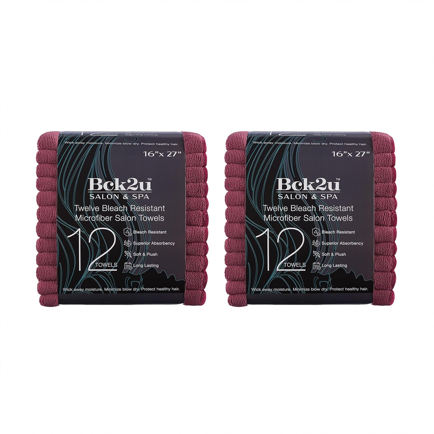 Arkwright Bleach Proof Salon Towels - 24 Pack 16x27 in Burgundy