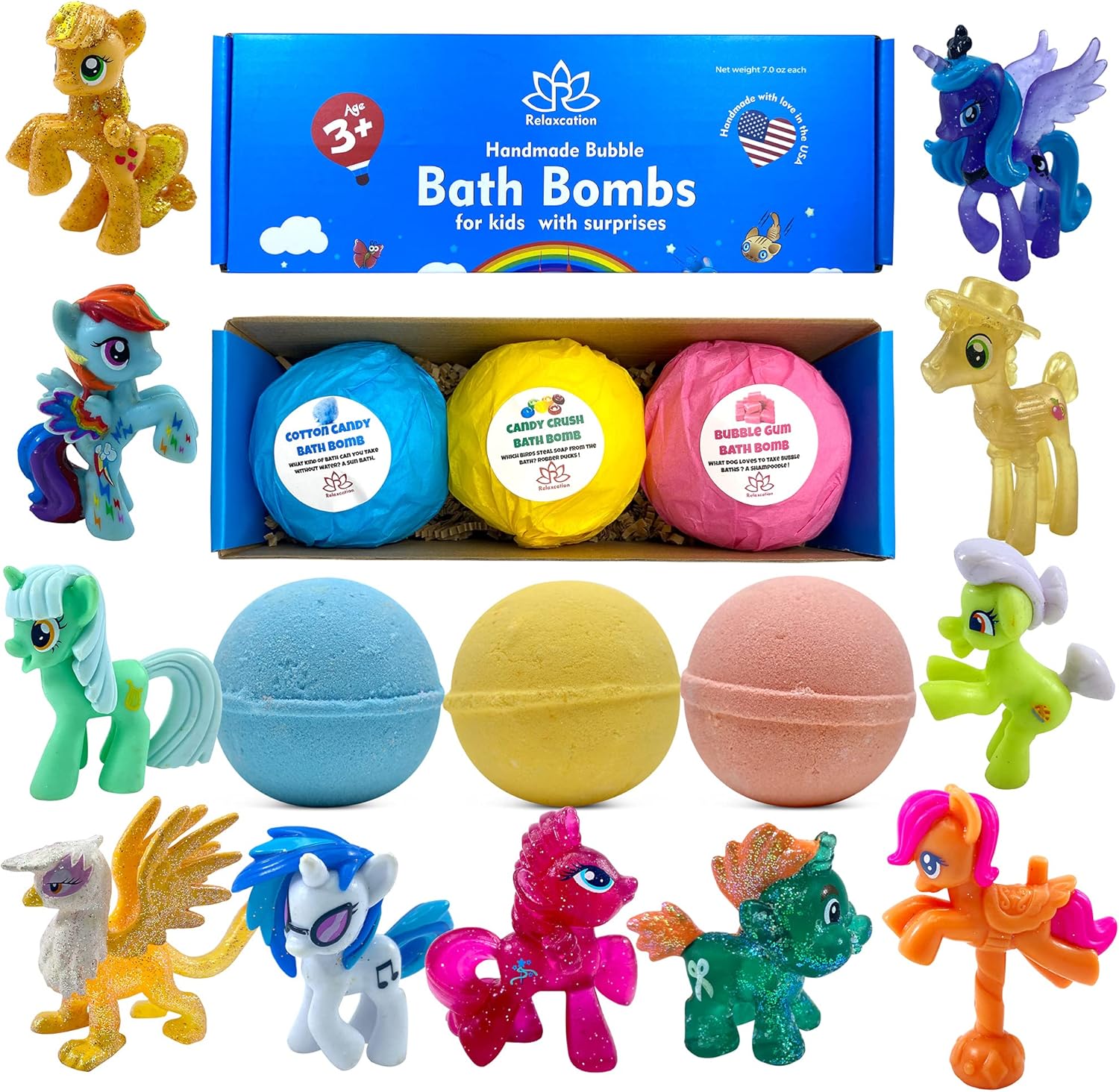 Relaxcation Bath Bombs with Pony Toy Surprise - 3pcs